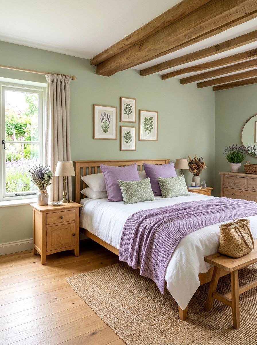 Lavender Sage Cottage Bedroom - 30 cottage vintage bedroom ideas