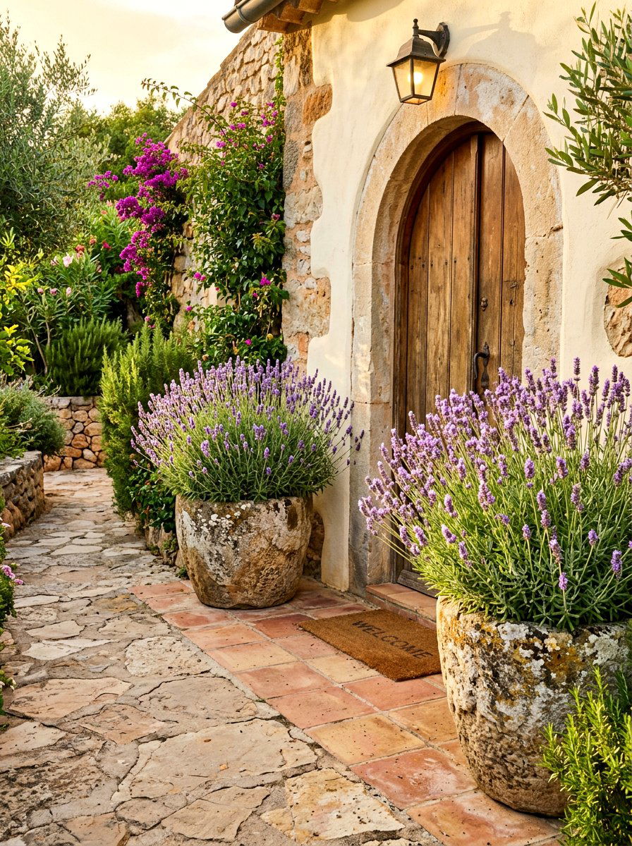 Lavender Scented Front Porch Flower Pots - 30 front porch flower pot ideas