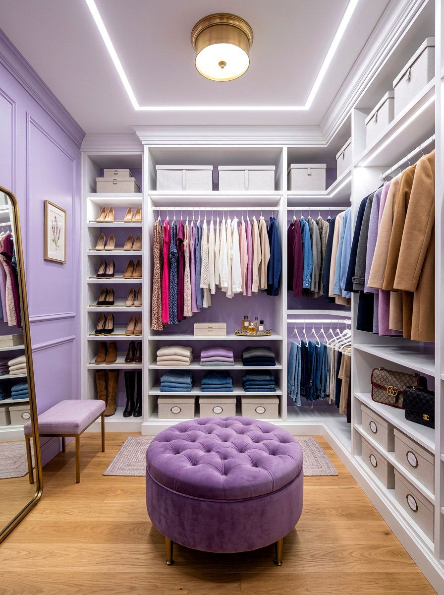 Lavender Small Walk In Closet - 30 small room big color ideas