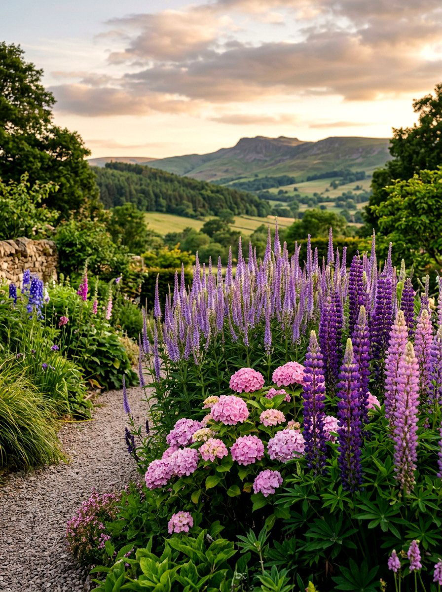 Lavender Spire Flower Bed - 30 pastel flower bed ideas