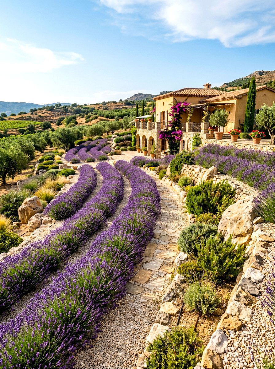 Lavender Stone Garden - 30 front yard rock garden ideas
