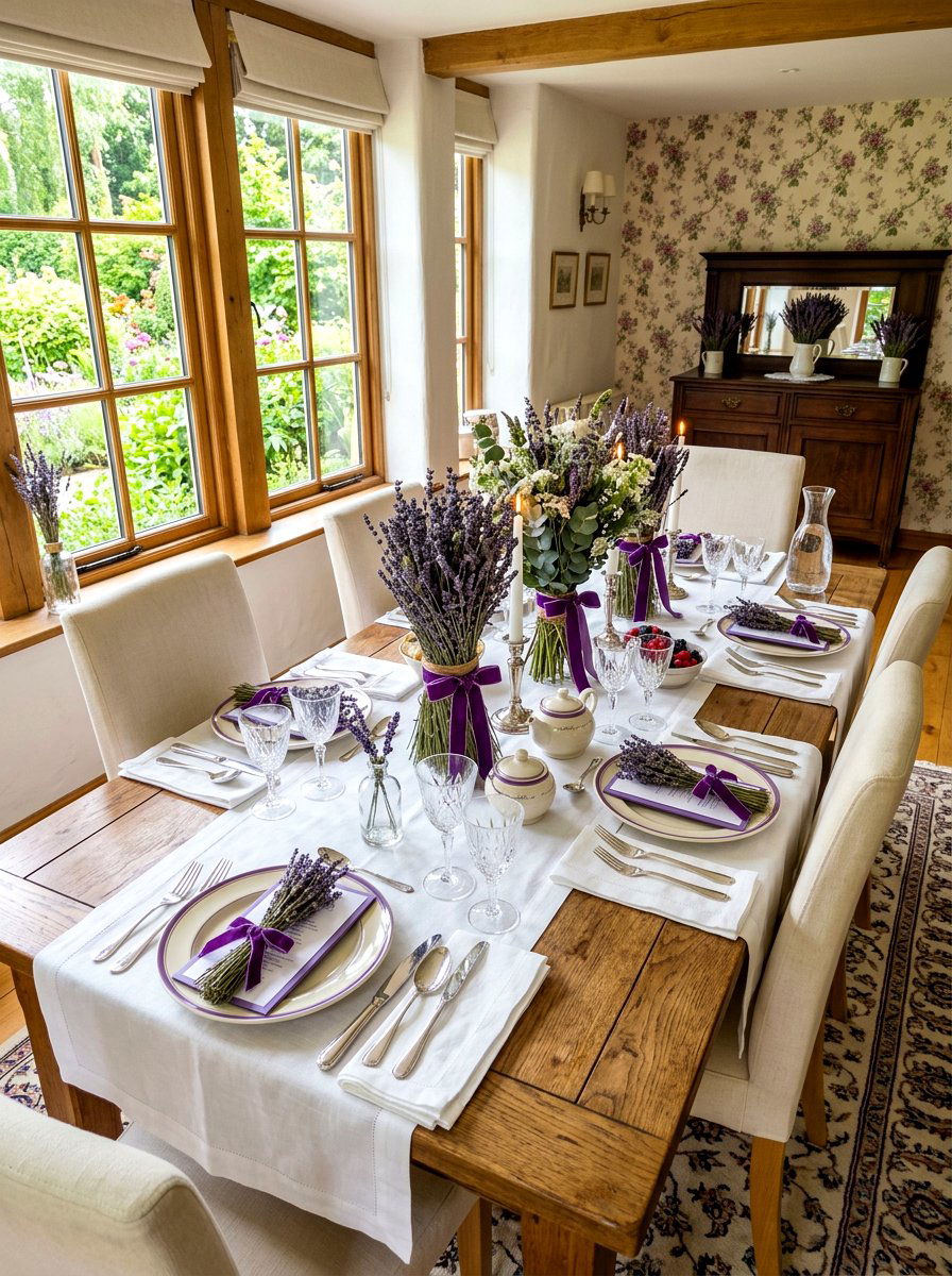 Lavender Table Setting - 30 spring brunch table ideas