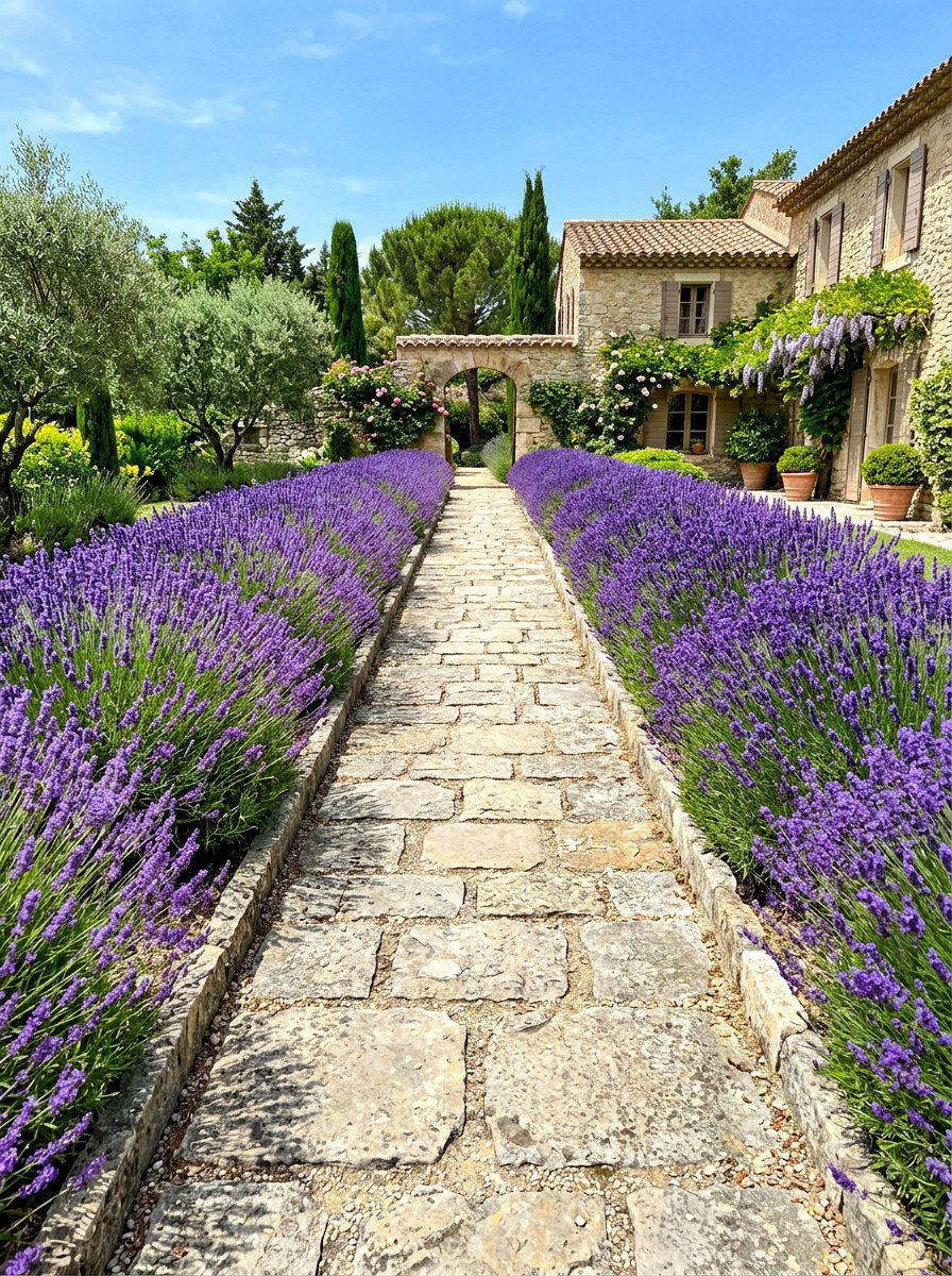Lavender Walkway Border - 30 cloister garden ideas