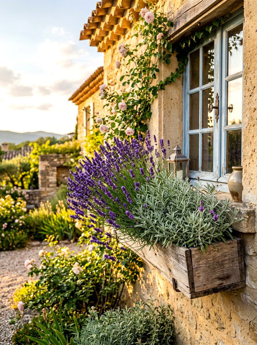 Lavender Window Box - 30 cottage window box ideas