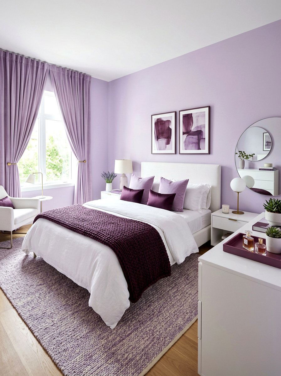 Lavender and Plum Bedroom - 30 plum bedroom ideas