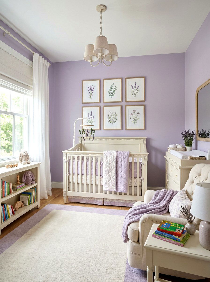 Lavender and cream nursery - 30 romantic baby room ideas