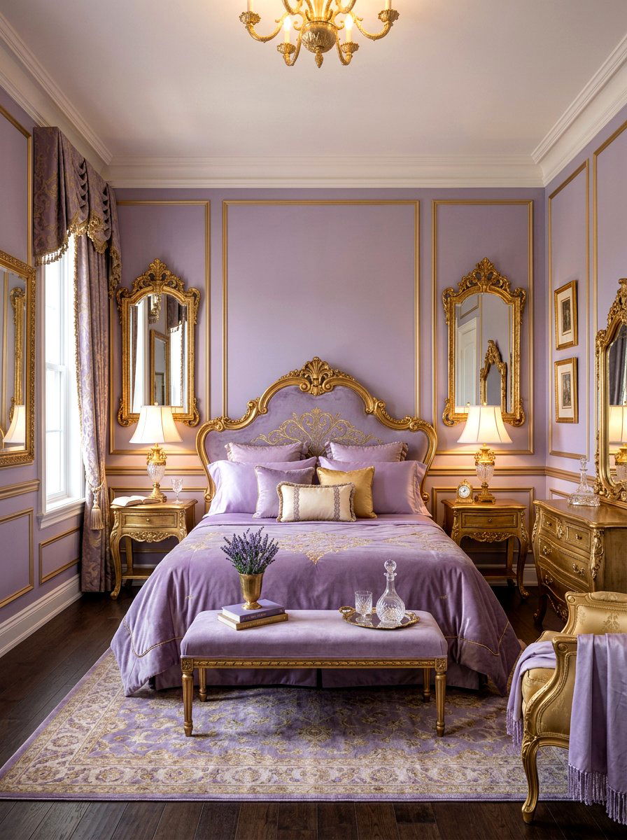 Lavender and gold bedroom - 30 lavender bedroom ideas