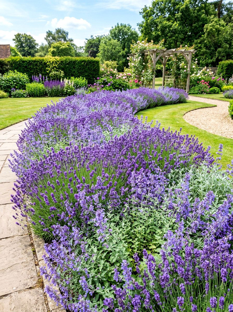 Lavender and nepeta border - 30 lavender border ideas