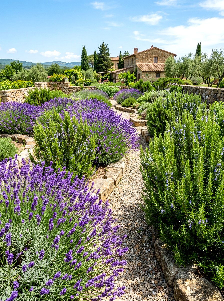 Lavender and rosemary herb garden - 30 lavender garden ideas