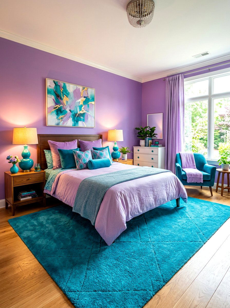Lavender and teal bedroom - 30 lavender bedroom ideas