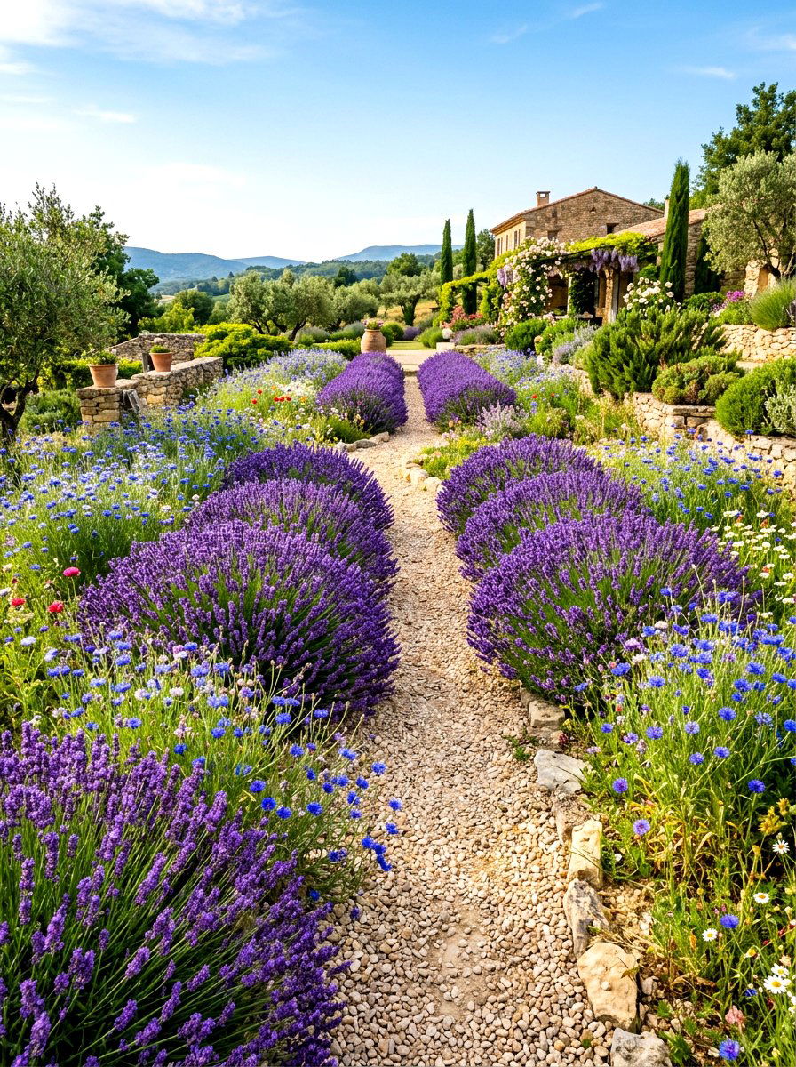 Lavender and wildflowers - 30 wildflower patch ideas