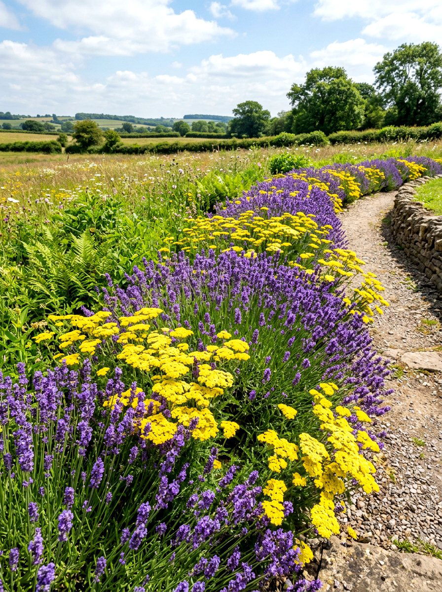 Lavender and yarrow border - 30 lavender border ideas