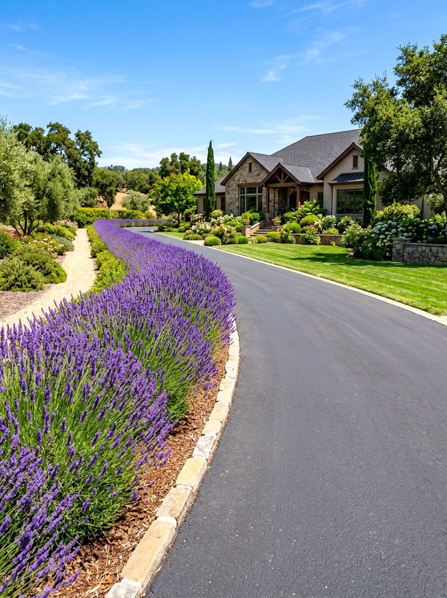 Lavender driveway lining - 30 lavender border ideas