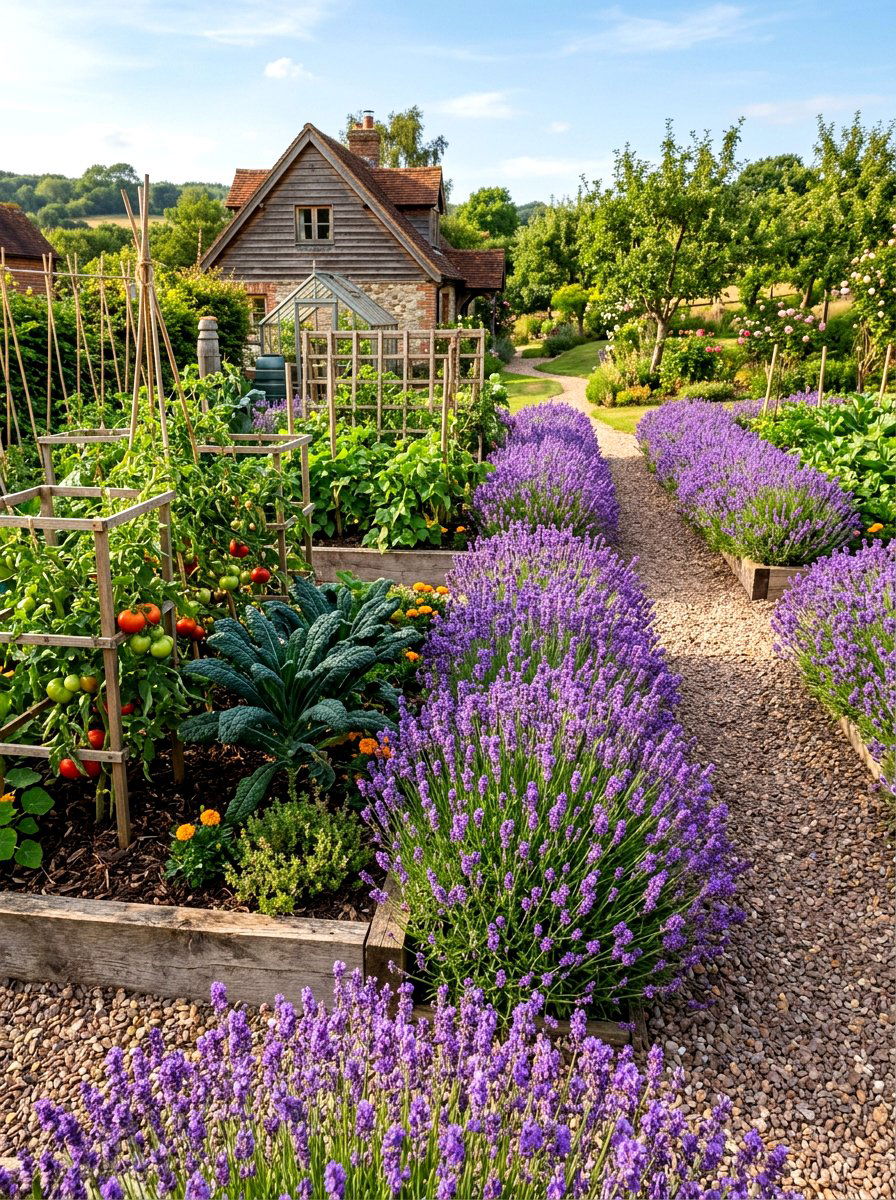 Lavender edging for vegetable garden - 30 lavender garden ideas