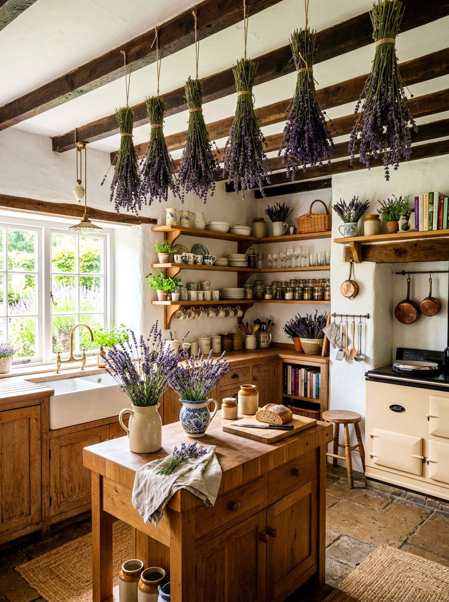 Lavender flower displays - 30 Mediterranean summer decor ideas