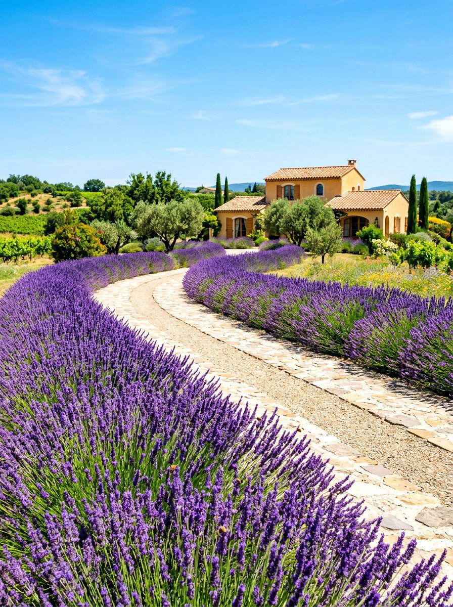 Lavender garden border - 30 low maintenance front yard ideas