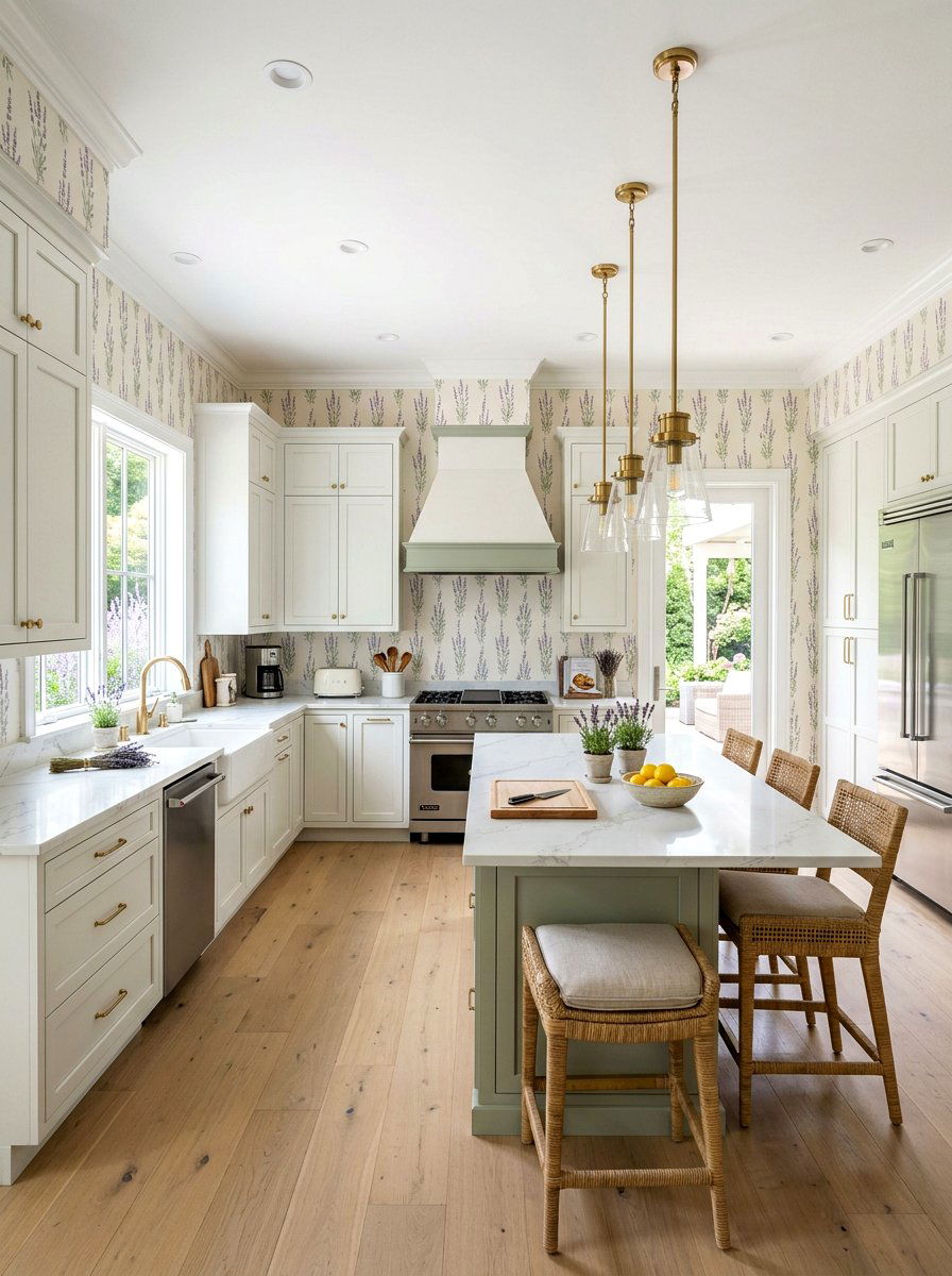 Lavender kitchen wallpaper - 30 floral kitchen wallpaper ideas