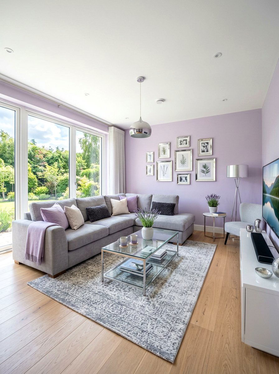 Lavender living room - 30 happy color living room ideas