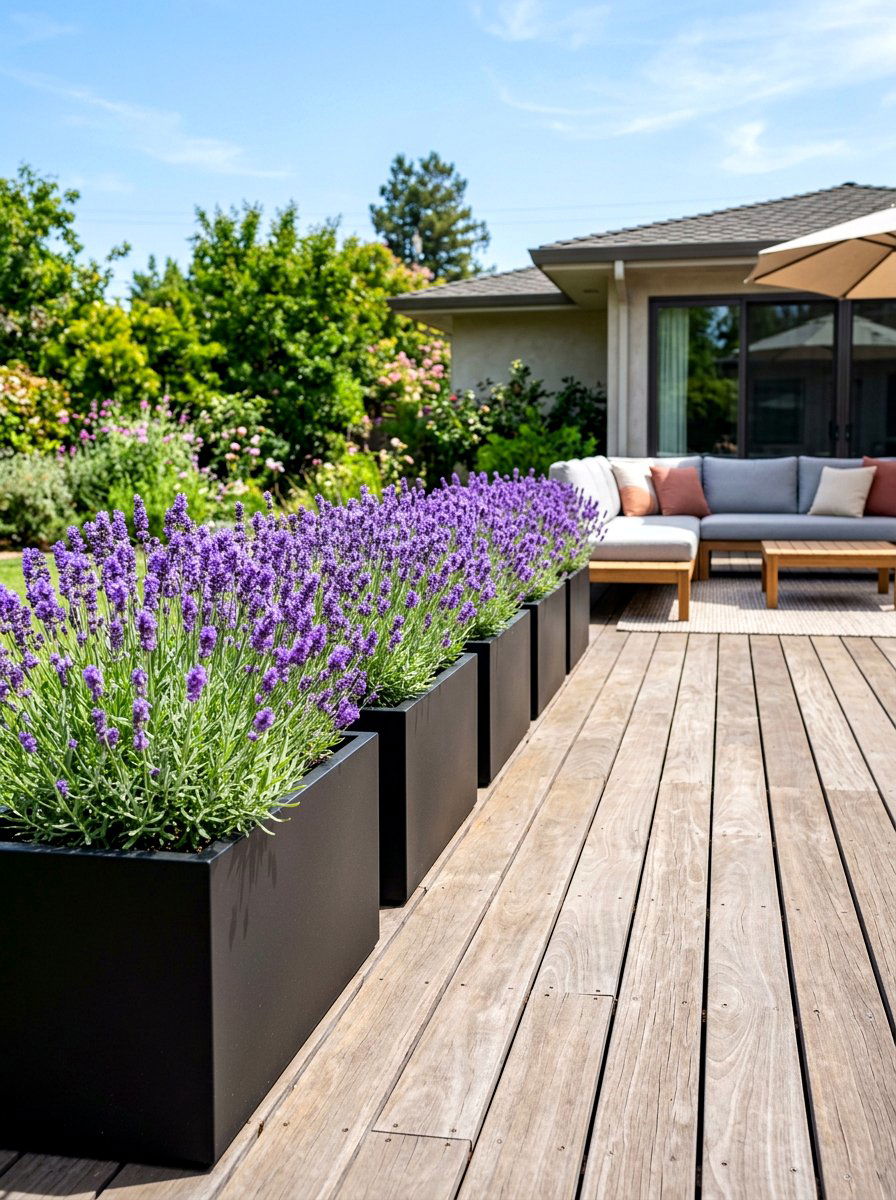 Lavender patio container edge - 30 lavender border ideas