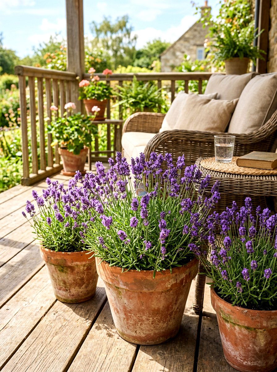 Lavender plant pots - 30 porch container garden ideas