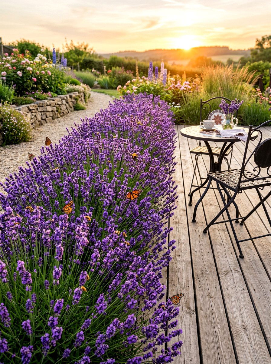 Lavender plants - 30 deck border planting ideas