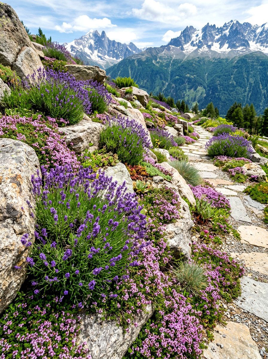 Lavender rock garden layout - 30 lavender garden ideas