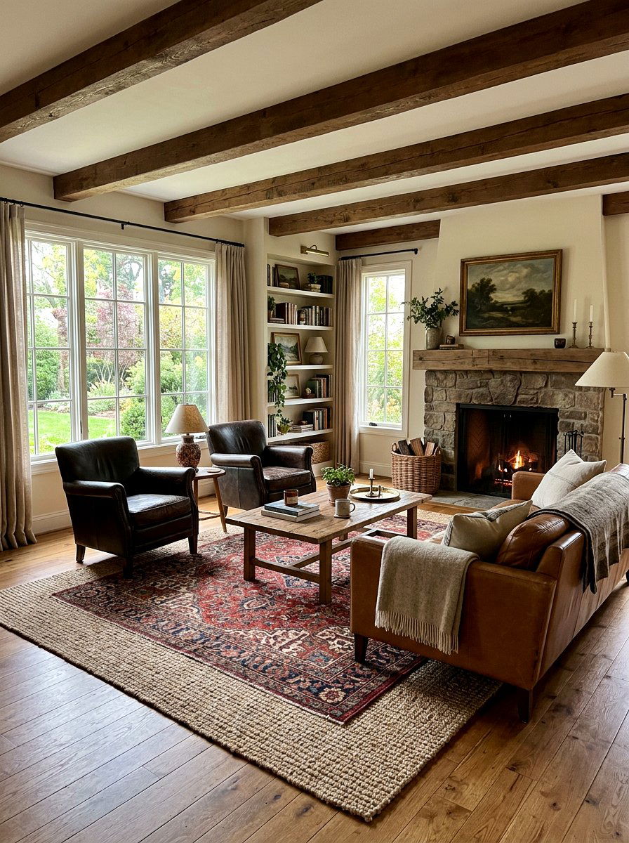 Layered Area Rugs - 30 elegant living room ideas
