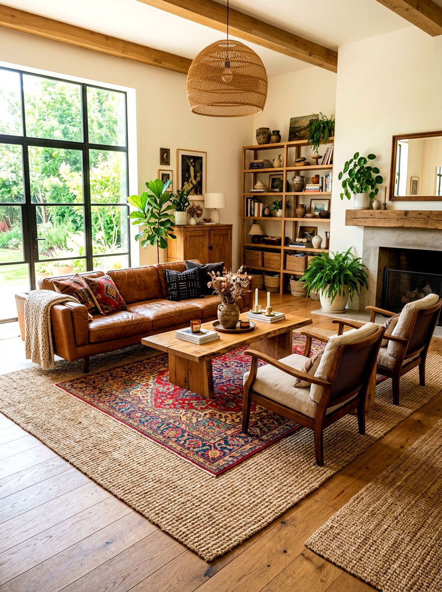 Layered Area Rugs - 30 renter friendly luxury decor ideas