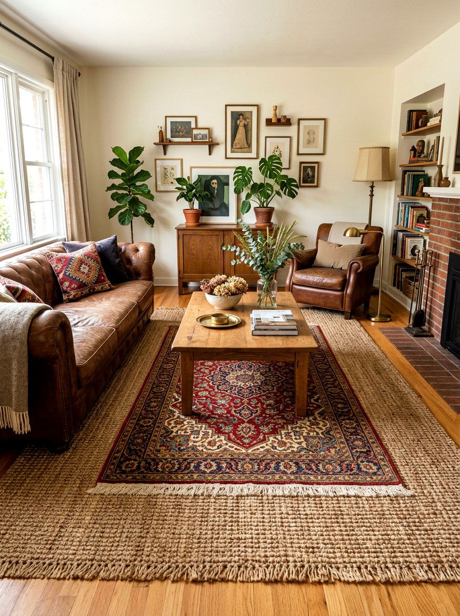 Layered Area Rugs - 30 Pinterest apartment decor ideas