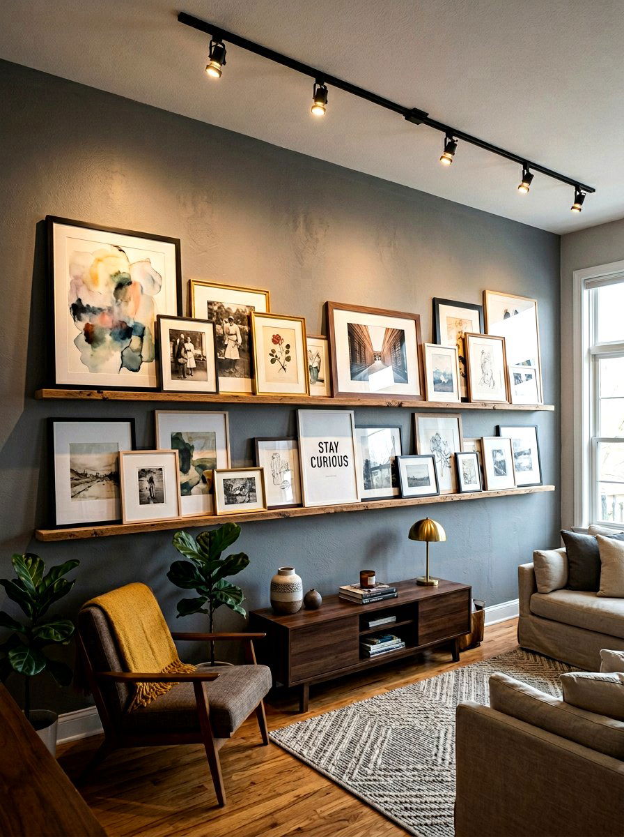 Layered Art On Shelves - 30 shelf styling ideas