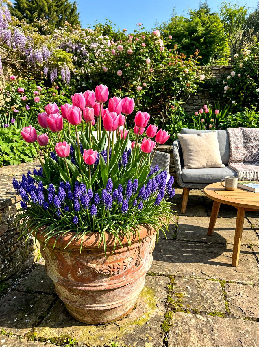 Layered Bulb Pot - 30 bulb garden ideas