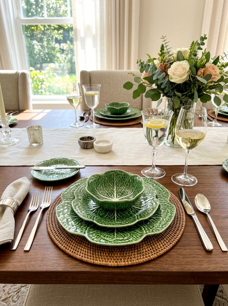 Layered Cabbage Leaf Plates - 30 cabbageware dining ideas