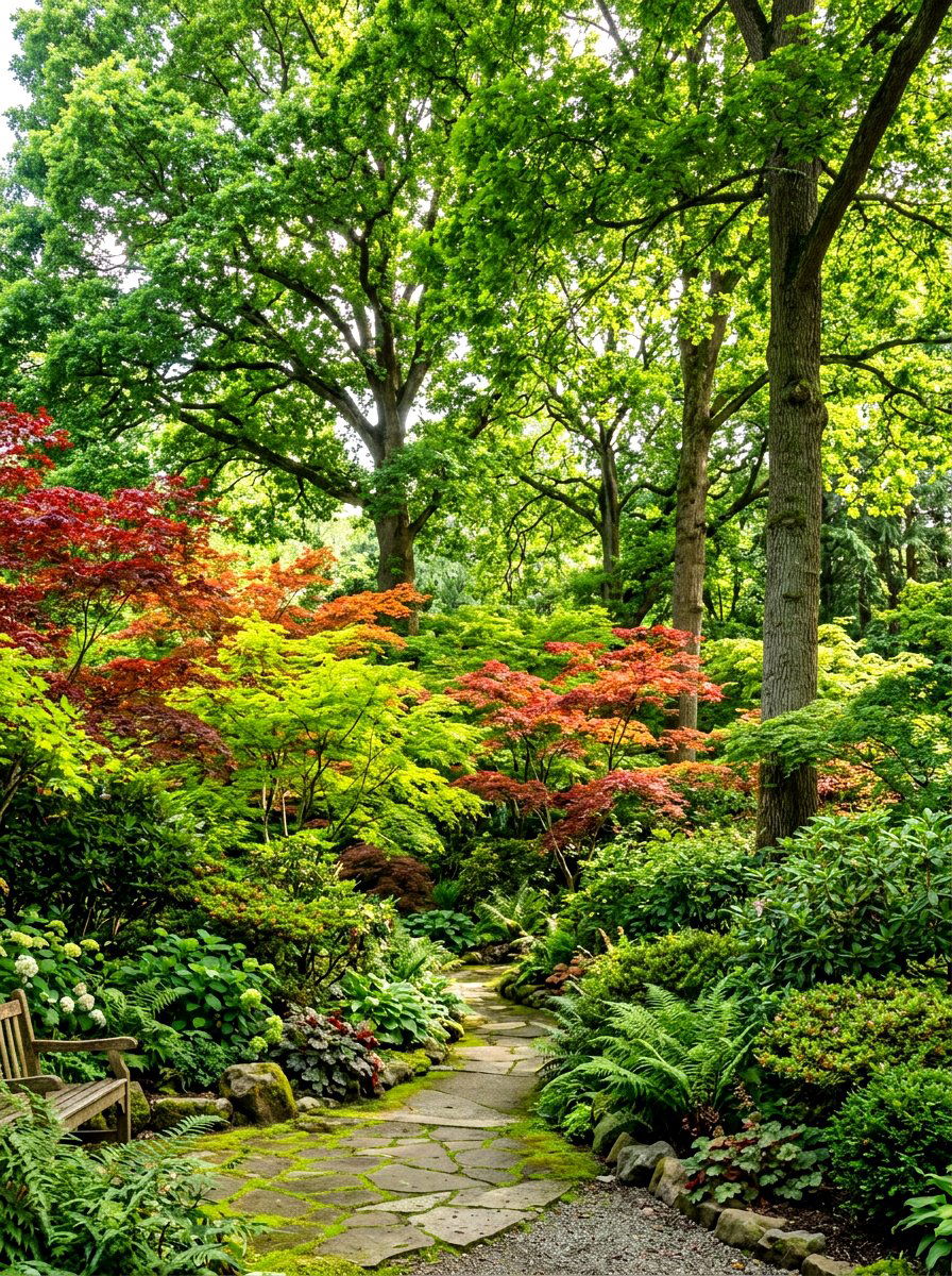 Layered Canopy - 30 woodland garden ideas