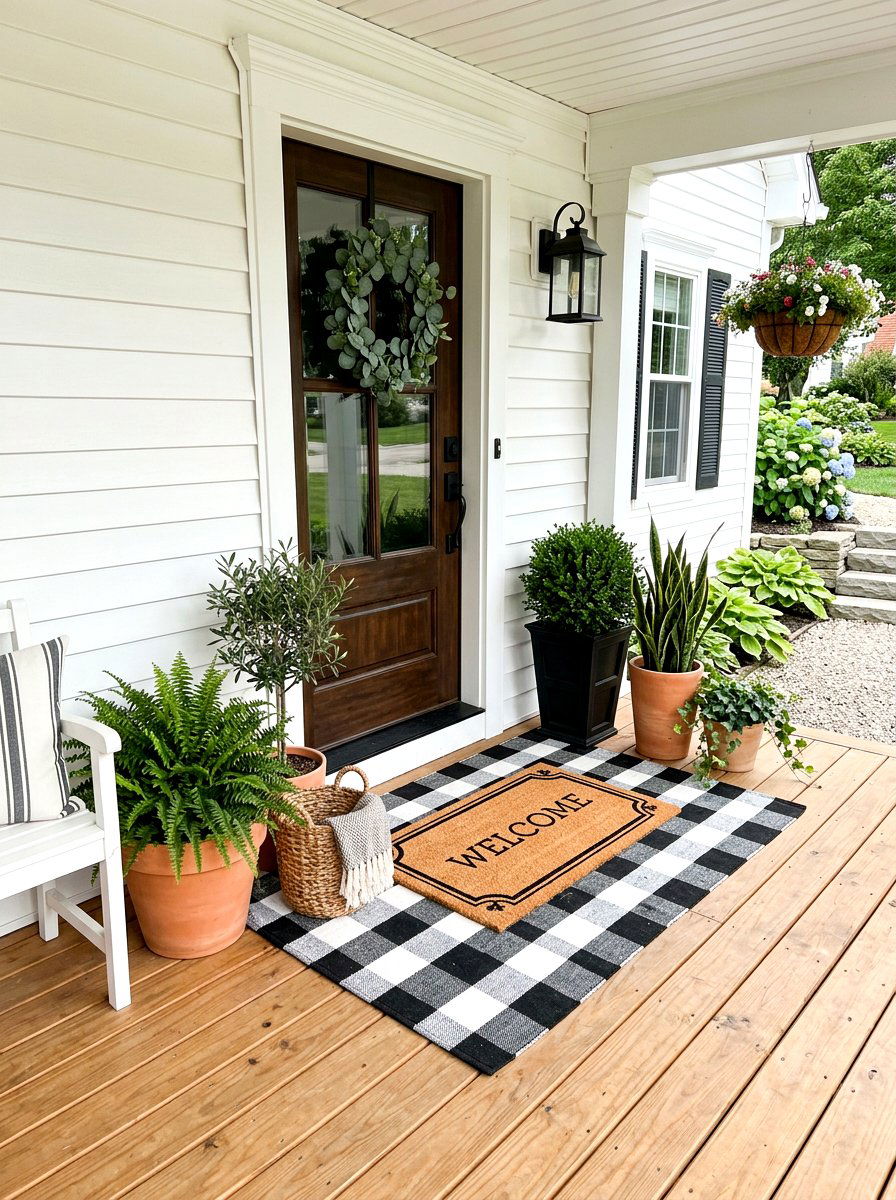 Layered Doormat - 30 Pinterest front porch decor ideas