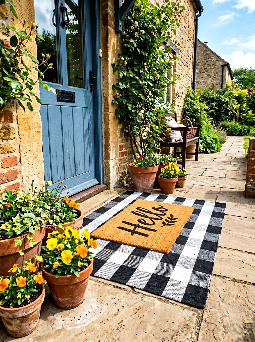 Layered Doormats - 30 spring front porch ideas