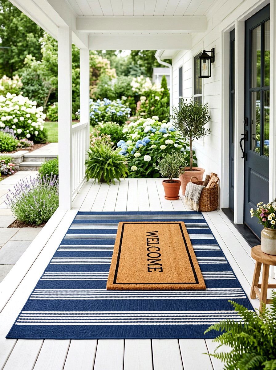 Layered Entry Mat - 30 spring front entry ideas