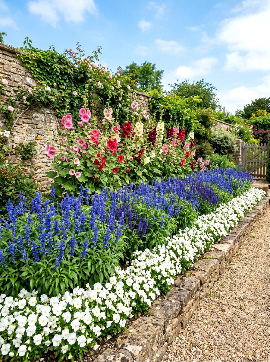 Layered Flower Bed - 30 simple flower bed ideas