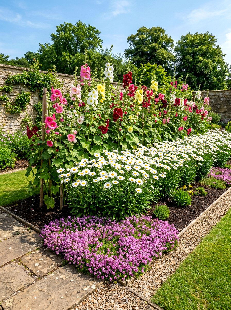 Layered Flower Bed - 30 cottage front border ideas