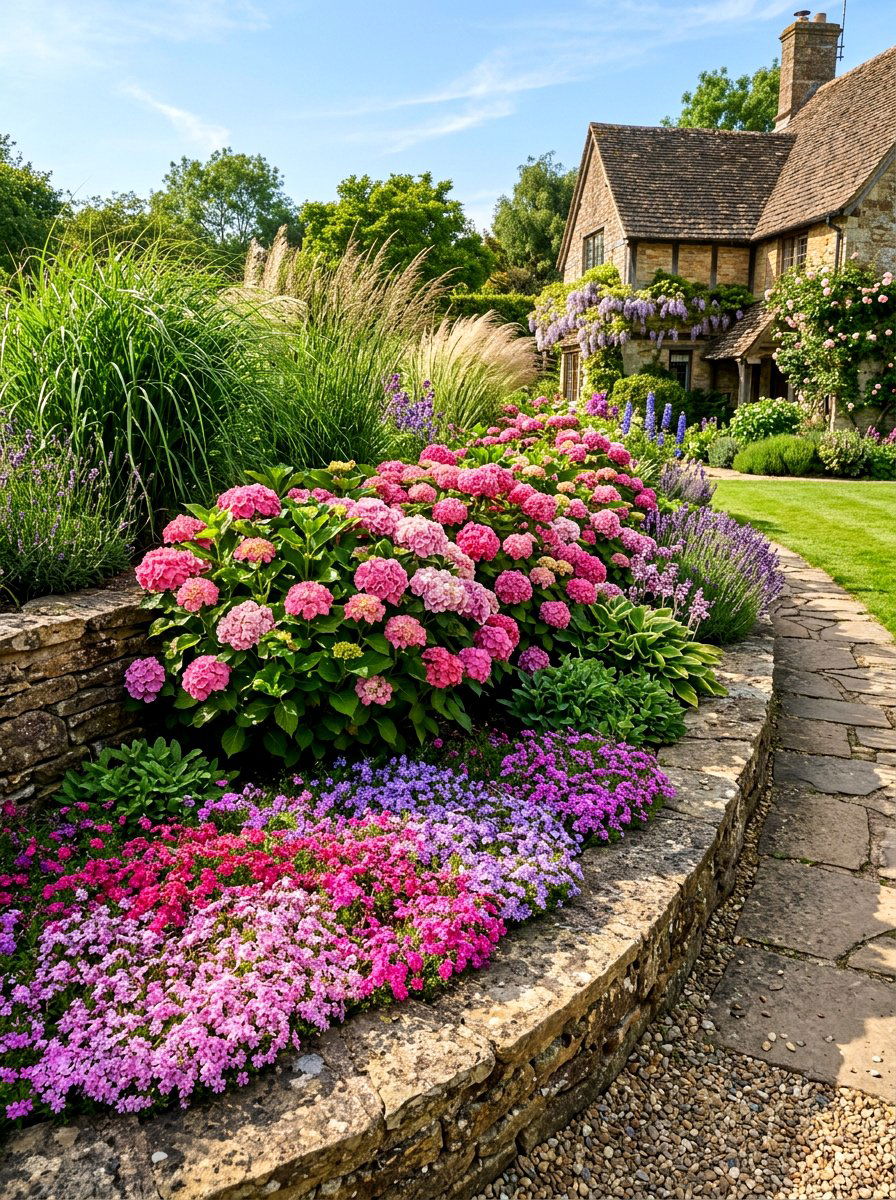 Layered Flower Beds - 30 small yard landscaping ideas