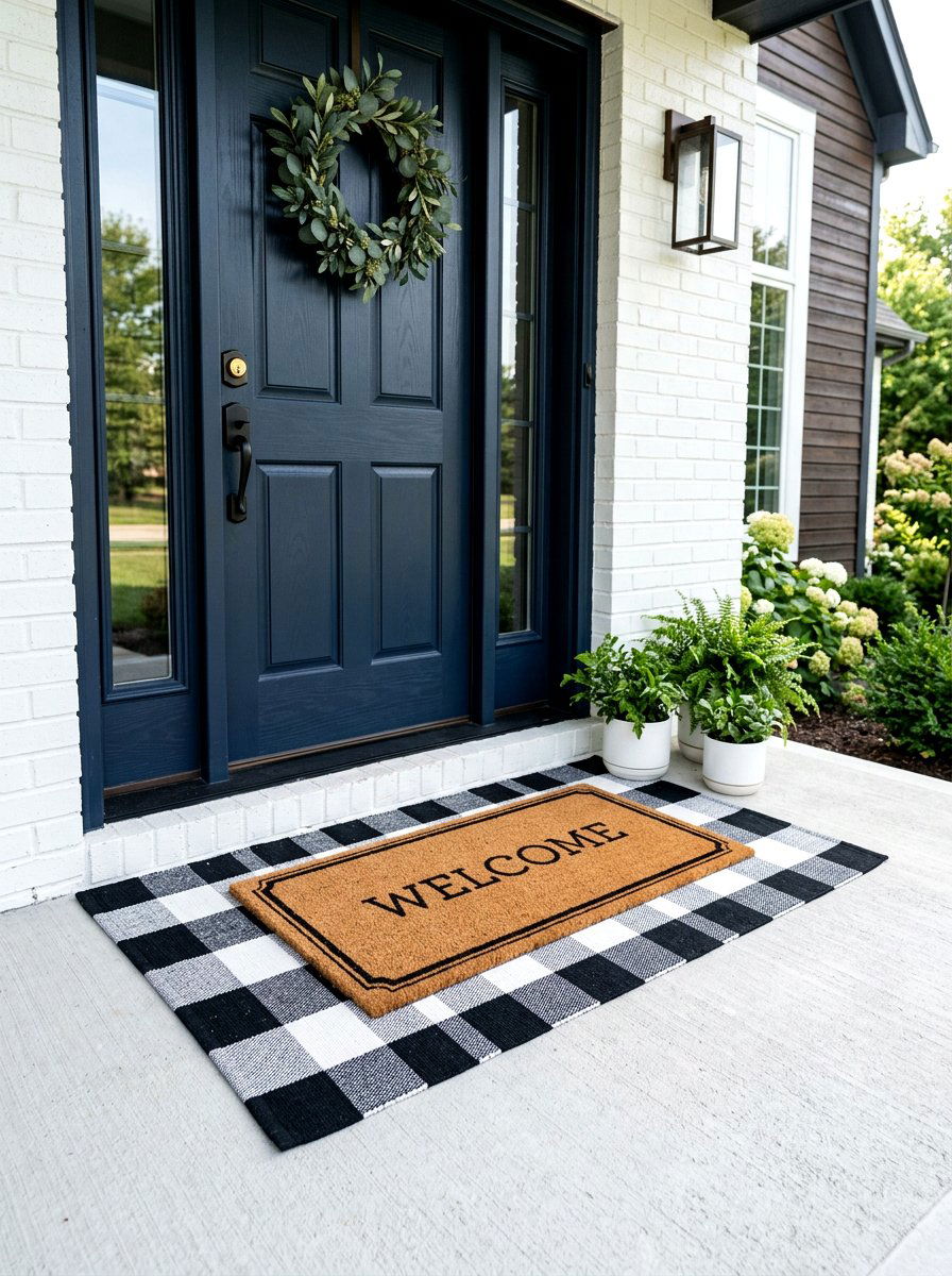 Layered Front Door Mats - 30 porch entry ideas