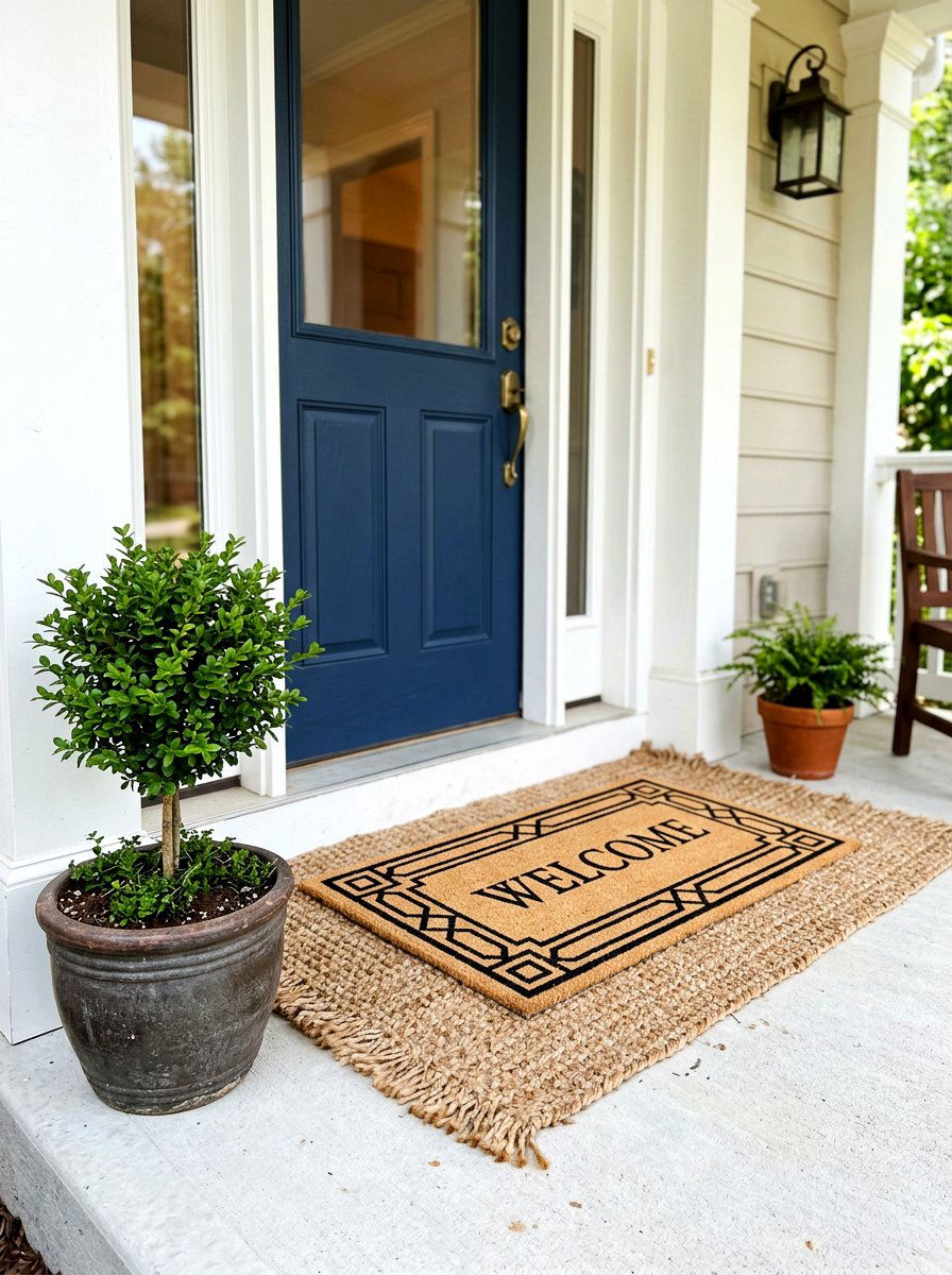 Layered Front Porch Rugs - 30 tiny front porch ideas