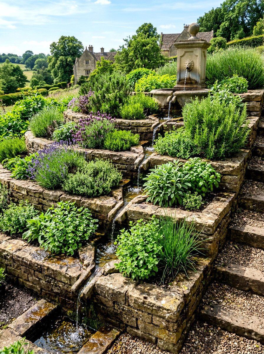 Layered Garden Watering - 30 herb garden watering ideas