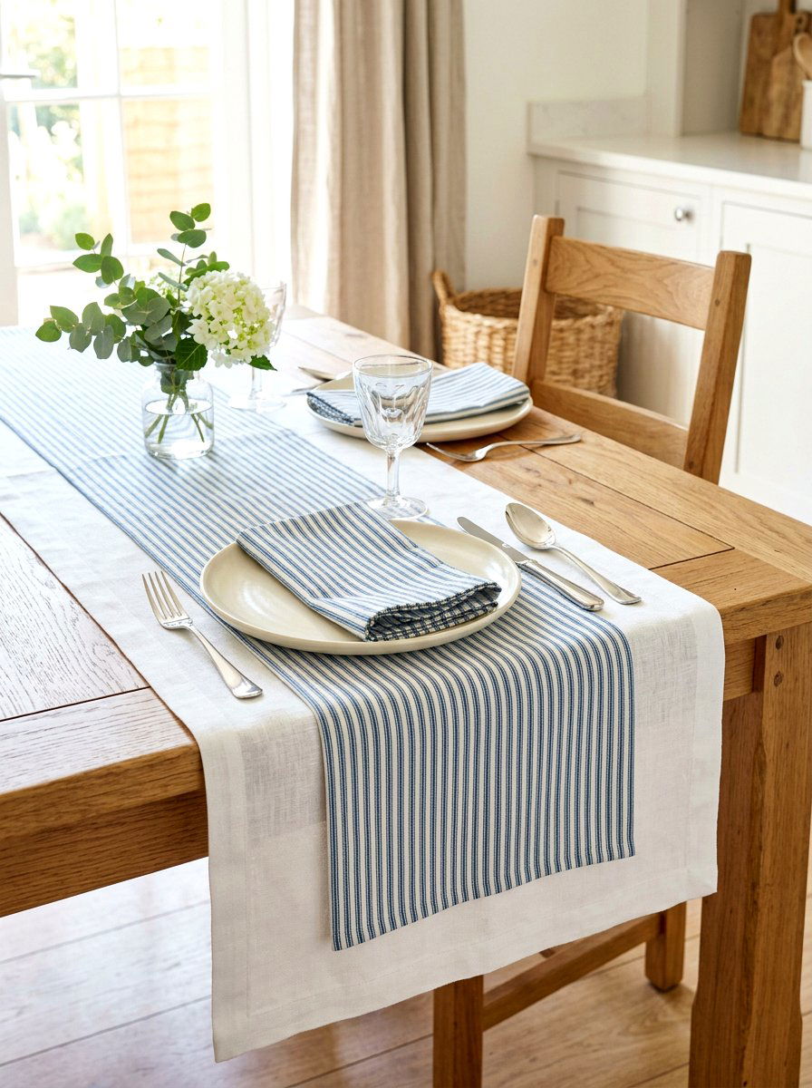 Layered Kitchen Table Runner - 30 kitchen table decor ideas
