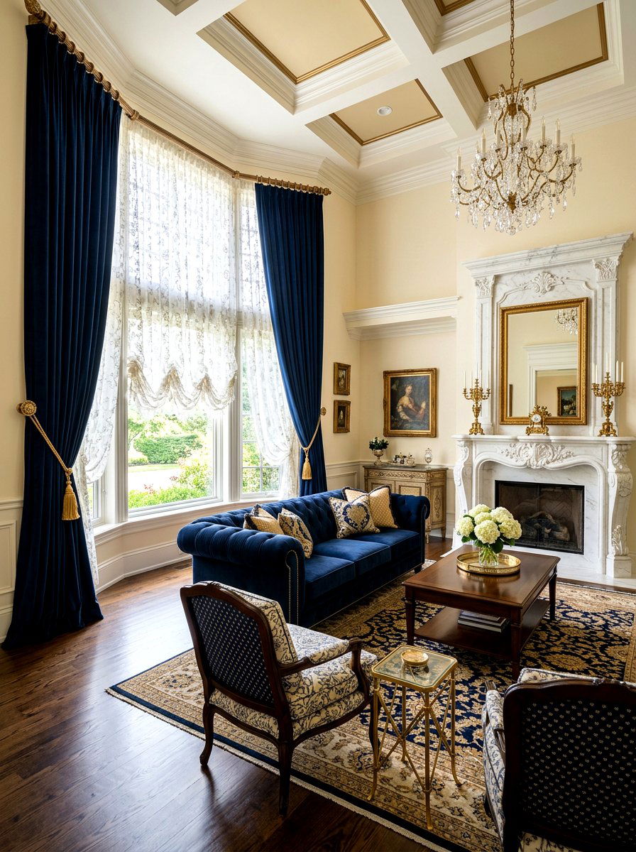 Layered Lace Curtain Drape - 30 lace curtain ideas