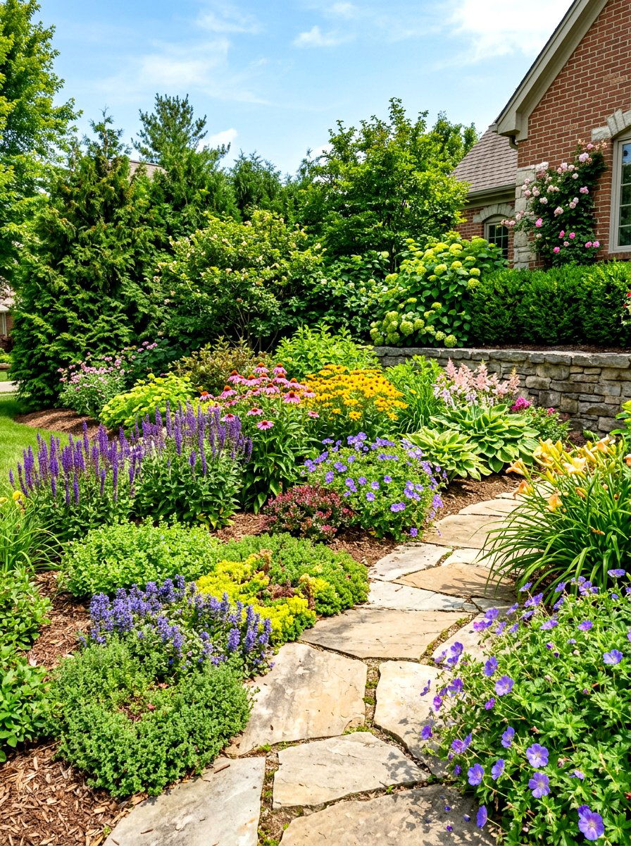 Layered Landscaping - 30 front yard landscaping ideas