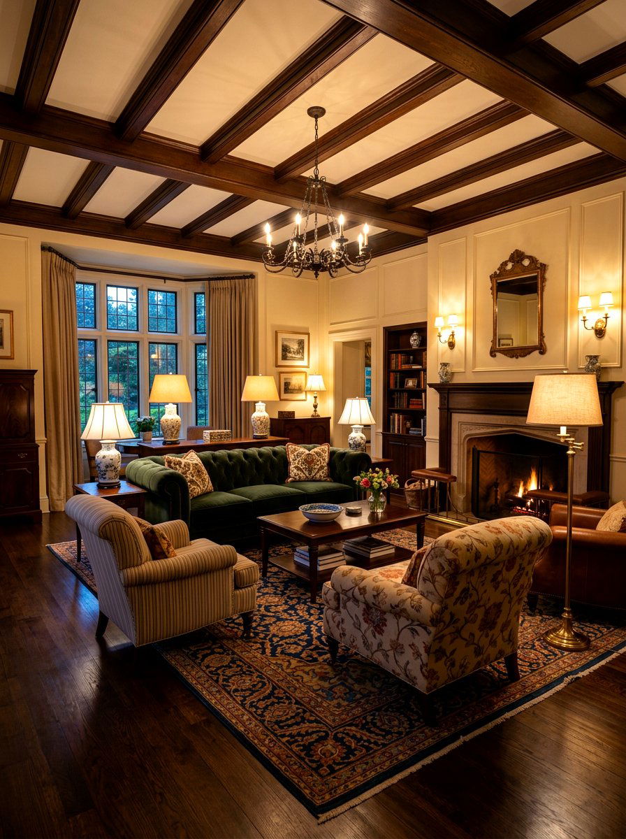 Layered Lighting Traditional Living Room - 30 layered traditional living room ideas
