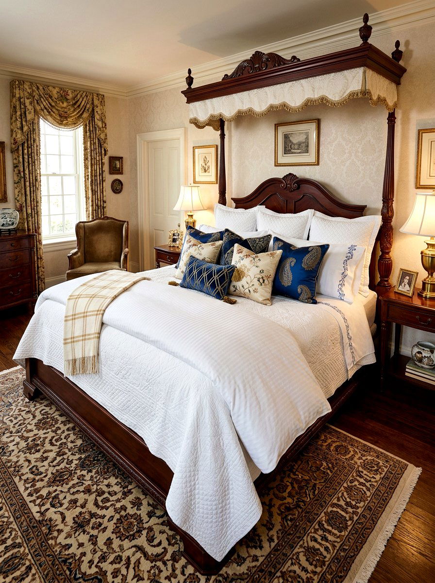 Layered Luxury Bedding - 30 traditional bedroom ideas