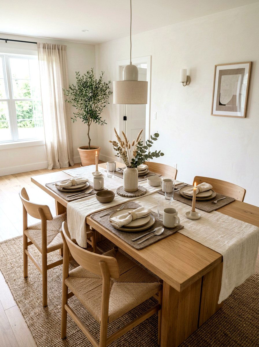 Layered Neutral Tones Table - 30 fall harvest table ideas