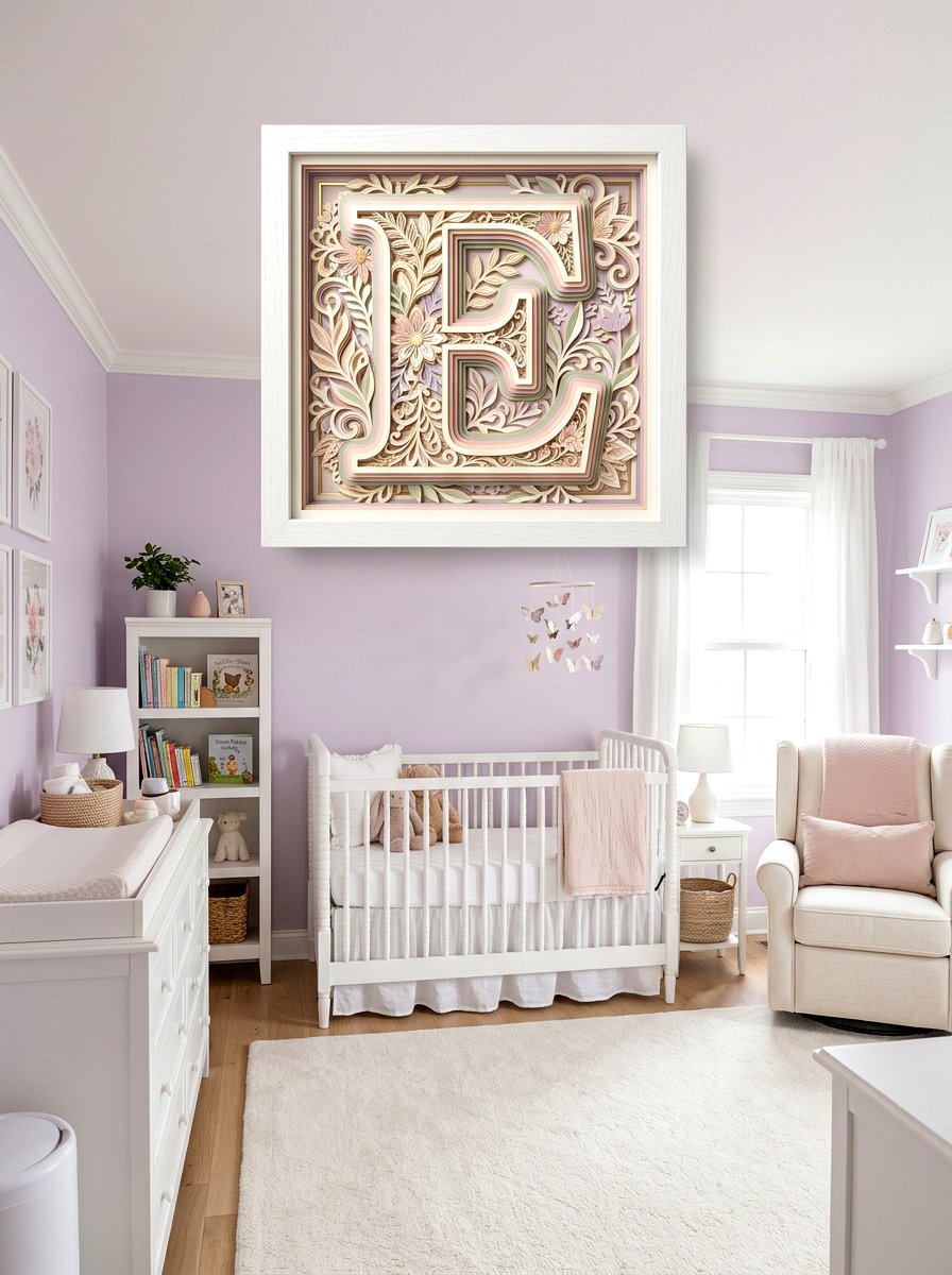 Layered Paper Monogram Art - 30 monogram nursery ideas