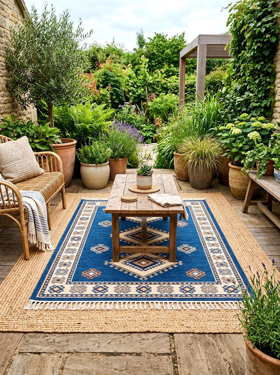 Layered Patio Rugs - 30 cozy patio ideas